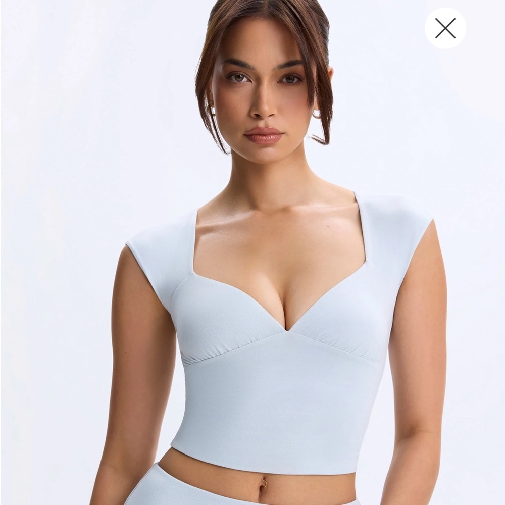 Oh Polly Light Blue Crop Top